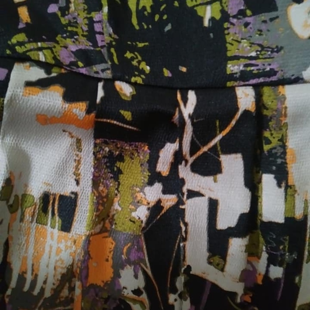 Vintage RN London Beaded Collar Abstract Print Dress - Picture 4 of 6